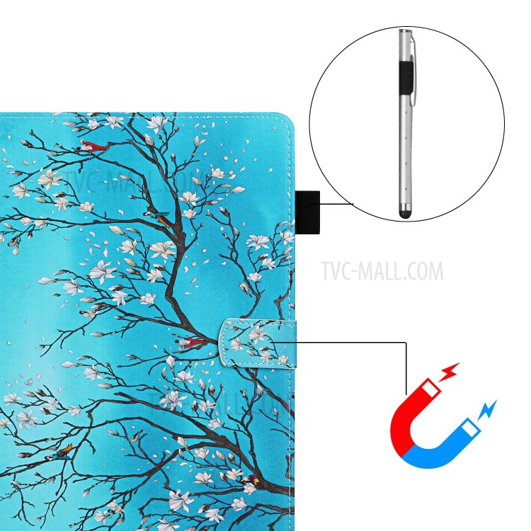 Pattern Printing Leather Card Holder Stand Tablet Shell for Samsung Galaxy Tab A4 S 8.4 (2020) T307 - Flower Branch-6