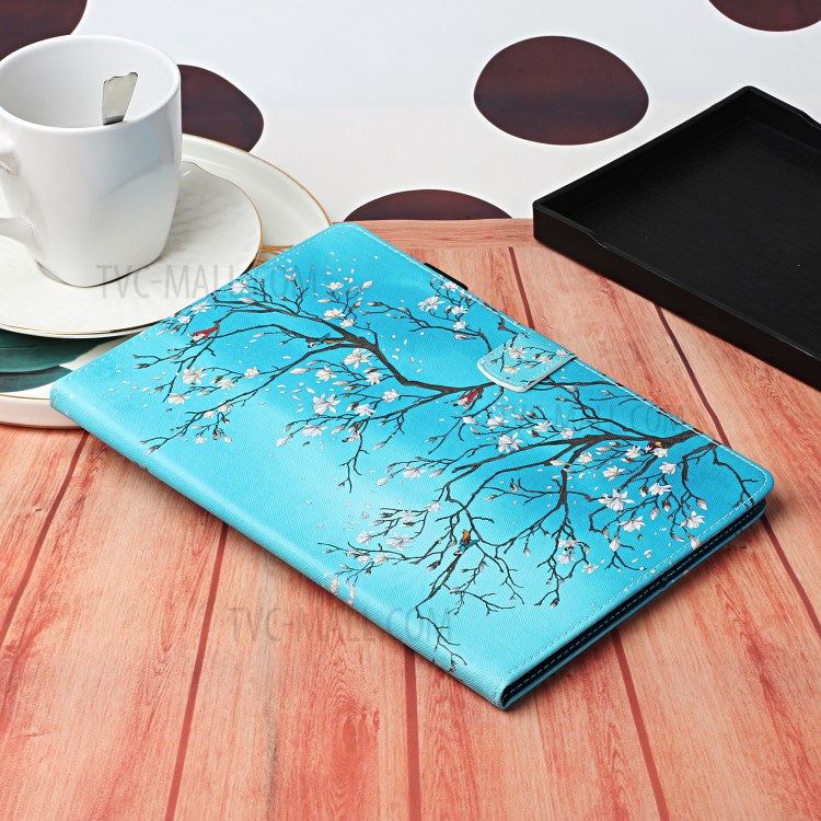 Pattern Printing Leather Card Holder Stand Tablet Shell for Samsung Galaxy Tab A4 S 8.4 (2020) T307 - Flower Branch-7