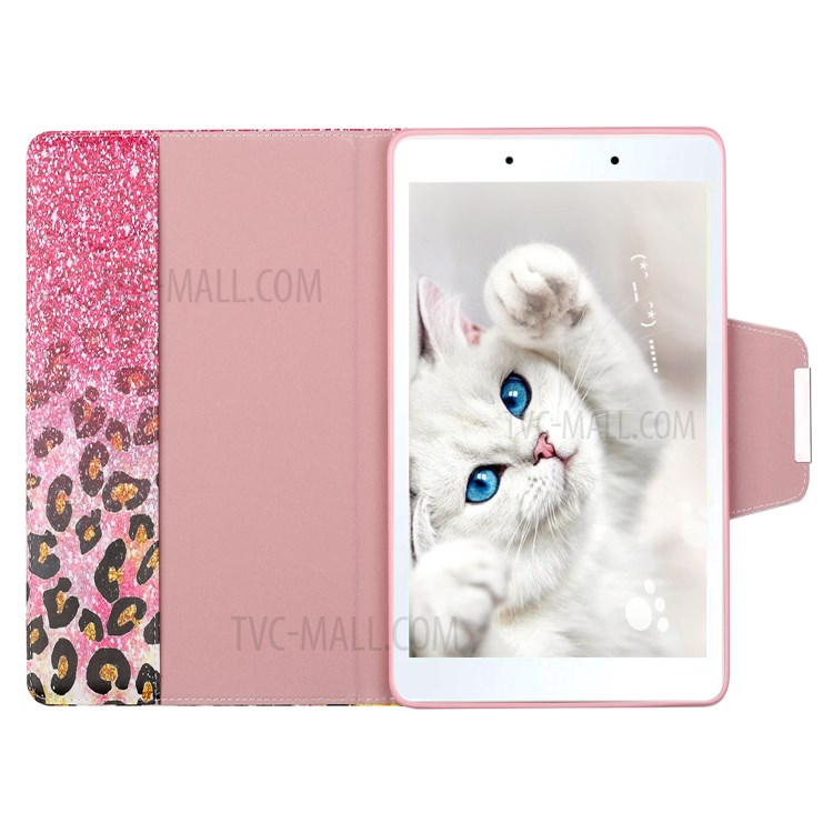 Estuche De Soporte De Cuero Inteligente De Impresión De Patrones Con Ranuras Para Tarjetas Para Samsung Galaxy Tab A 8.0 (2019) T290 T295 - Leopardo-6