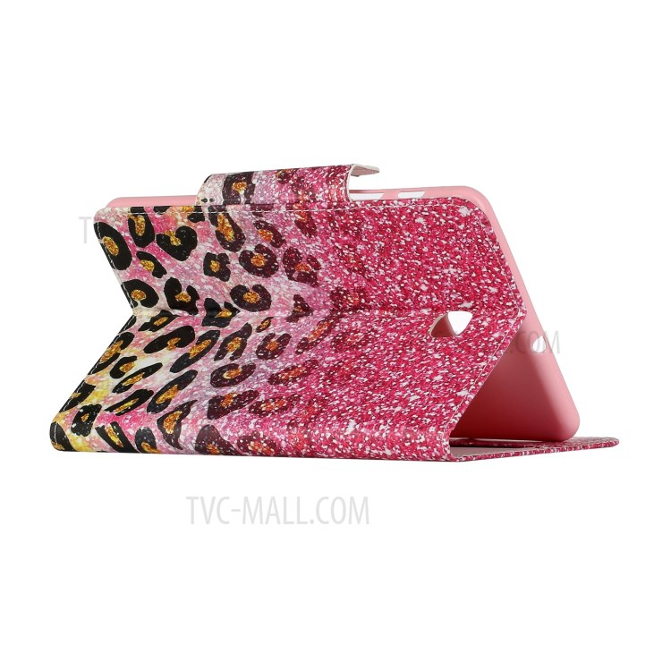 Pattern Printing Smart Leather Wallet Case for Samsung Galaxy Tab A 8.0 (2018) T387 - Leopard-4