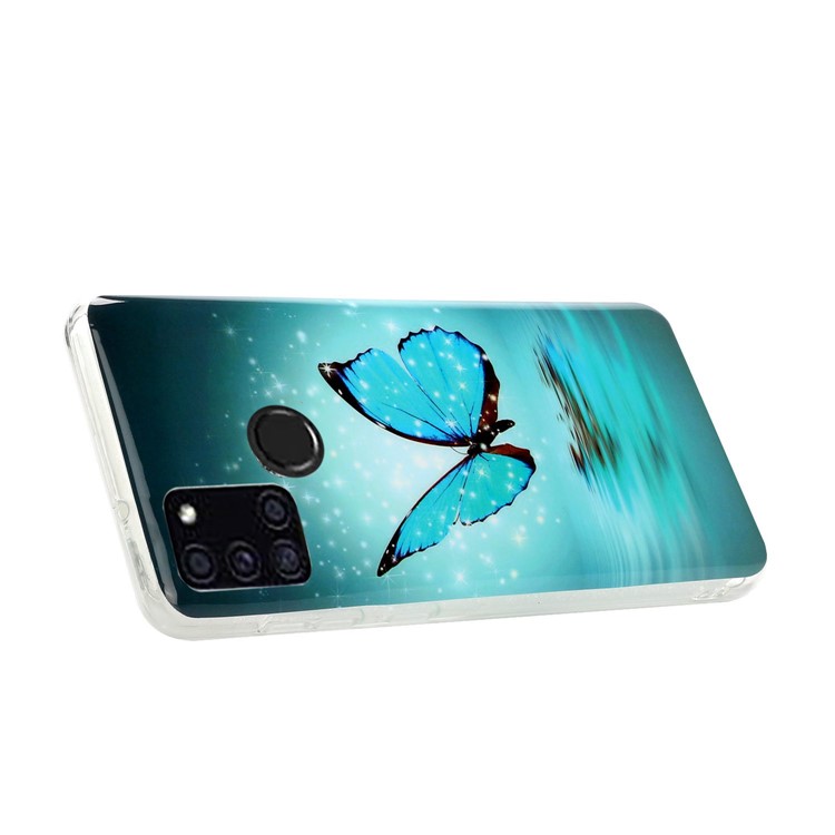 Noctilucent IMD TPU Back Case for Samsung Galaxy A21s - Blue Butterfly-3
