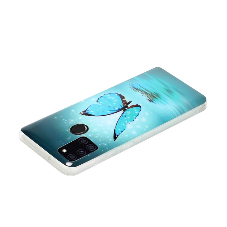 Noctilucent IMD TPU Back Case for Samsung Galaxy A21s - Blue Butterfly-4