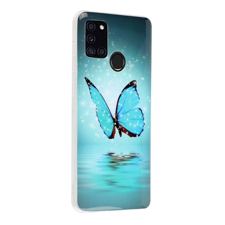 Noctilucent IMD TPU Back Case for Samsung Galaxy A21s - Blue Butterfly-5