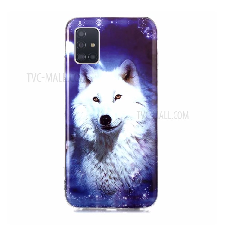 Noctilucent Patterned IMD TPU Shell for Samsung Galaxy A71 5G SM-A716 - White Wolf-2