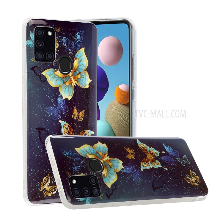 Noctilucent Patterned IMD TPU Cover for Samsung Galaxy A21s - Vivid Butterfly-2