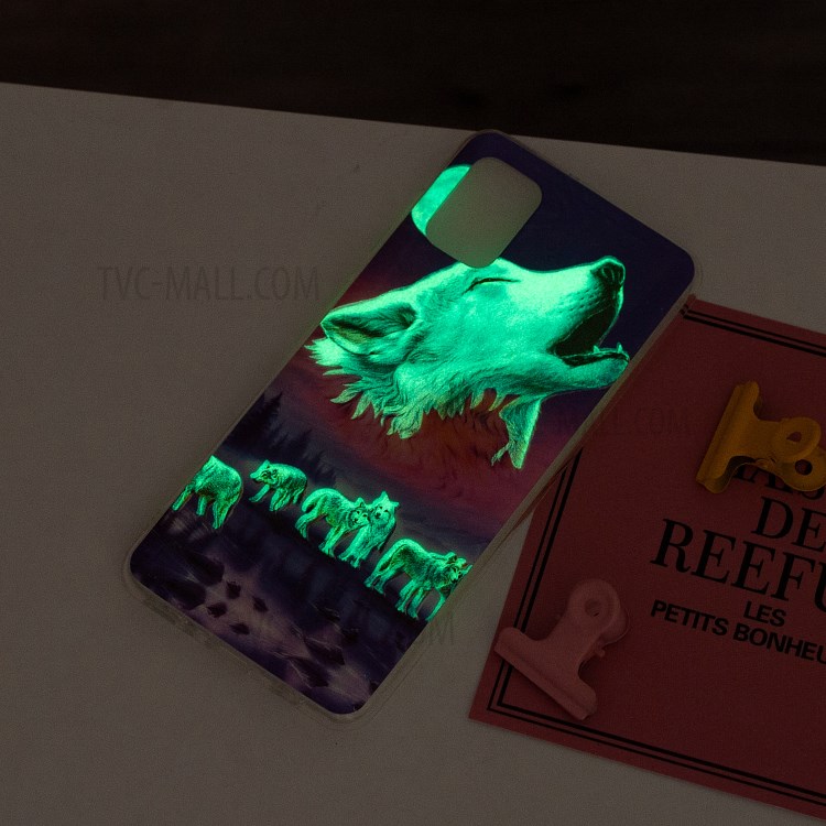 Noctilucent Patterned IMD TPU Shell for Samsung Galaxy A31 - Howling Wolf-2