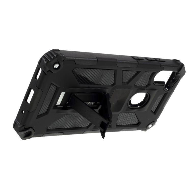 Kickstand Armor Dropproof Shell PC TPU Hybrid Case with Magnetic Metal Sheet for Samsung Galaxy A11 - Black-7