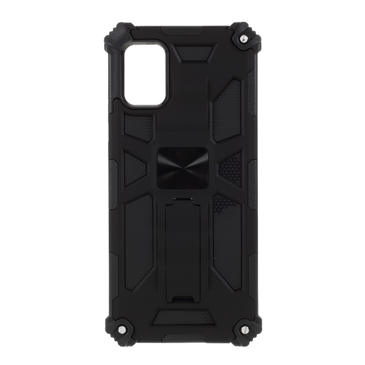 Kickstand Armor Dropproof PC TPU Detachable Cover with Magnetic Metal Sheet for Samsung Galaxy A31 - Black-8