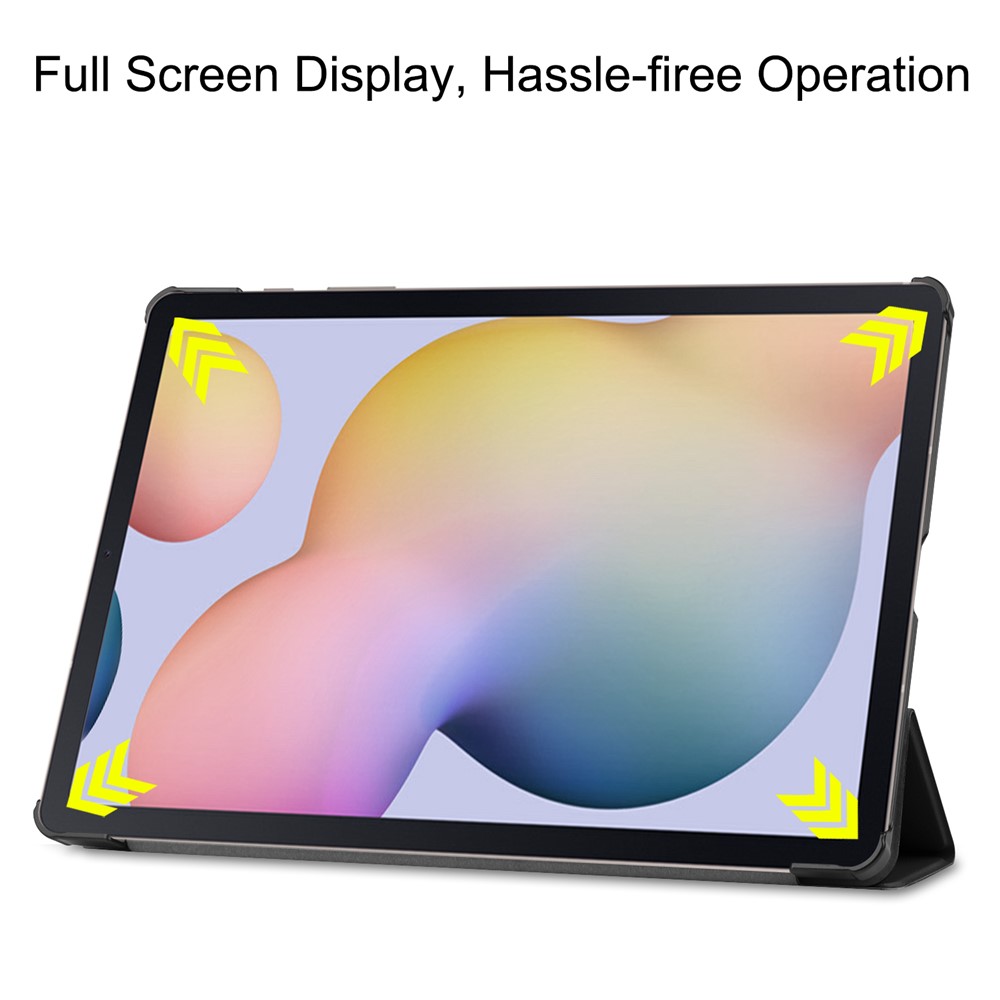 Trois Volets Cuir Stand Cas À Puce Pour Samsung Galaxy Tab S7, Plus 12,4 Pouces - Noir-4
