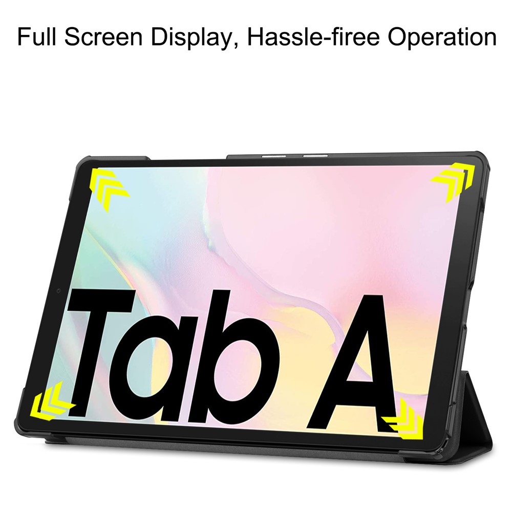 Tri-fold Leather Stand Case for Samsung Galaxy Tab A7 (2020) T500 - Black-4