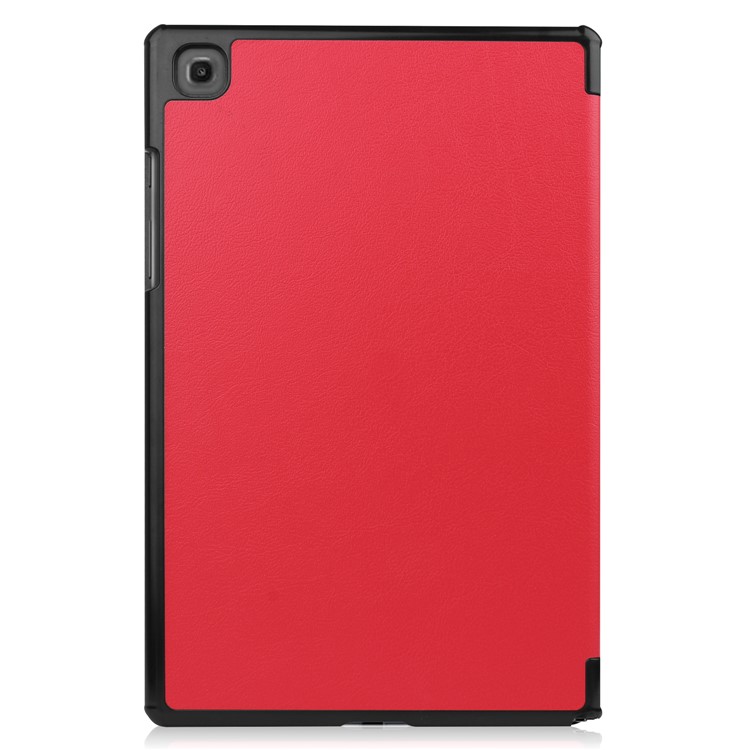 Tri-Fold Leder Stand Fall Wake / Sleep Smart Cover Für Samsung Galaxy Tab A7 (2020) T500 - Rot-8