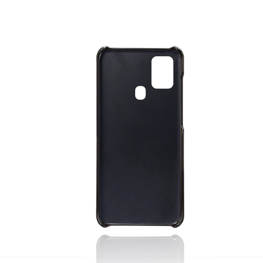 PU Leather Coated Plastic Case with Double Card Slots for Samsung Galaxy A21s - Black-3