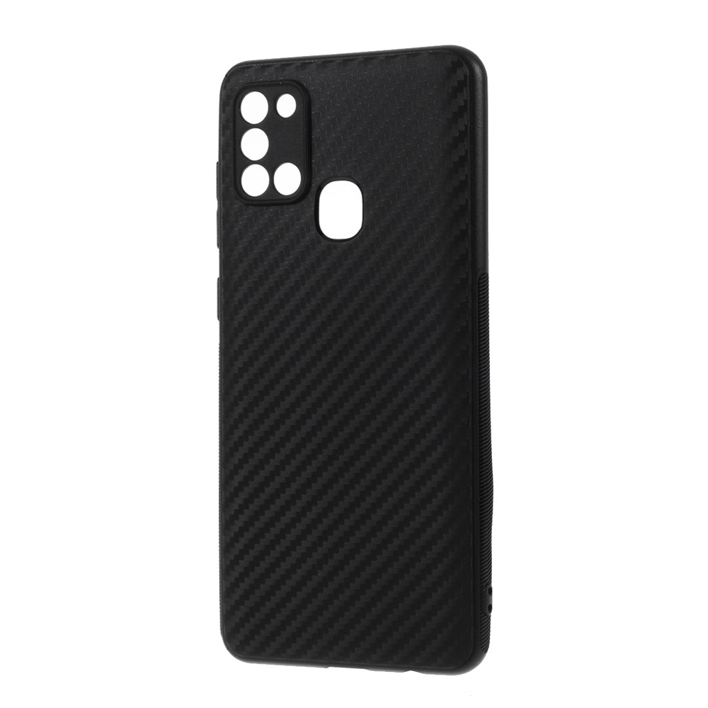 Carbon Fiber Skin TPU Cell Phone Cover for Samsung Galaxy A21s-2