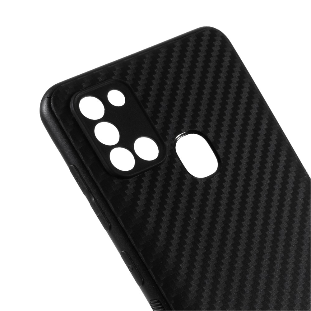 Carbon Fiber Skin TPU Cell Phone Cover for Samsung Galaxy A21s-4