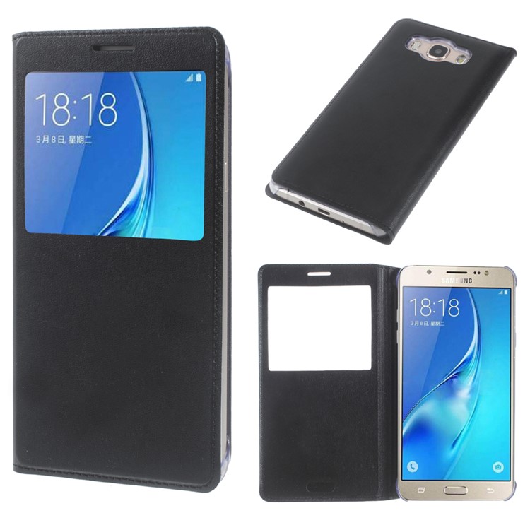 

View Window Smart Leather Cover for Samsung Galaxy J7 (2016) - Black