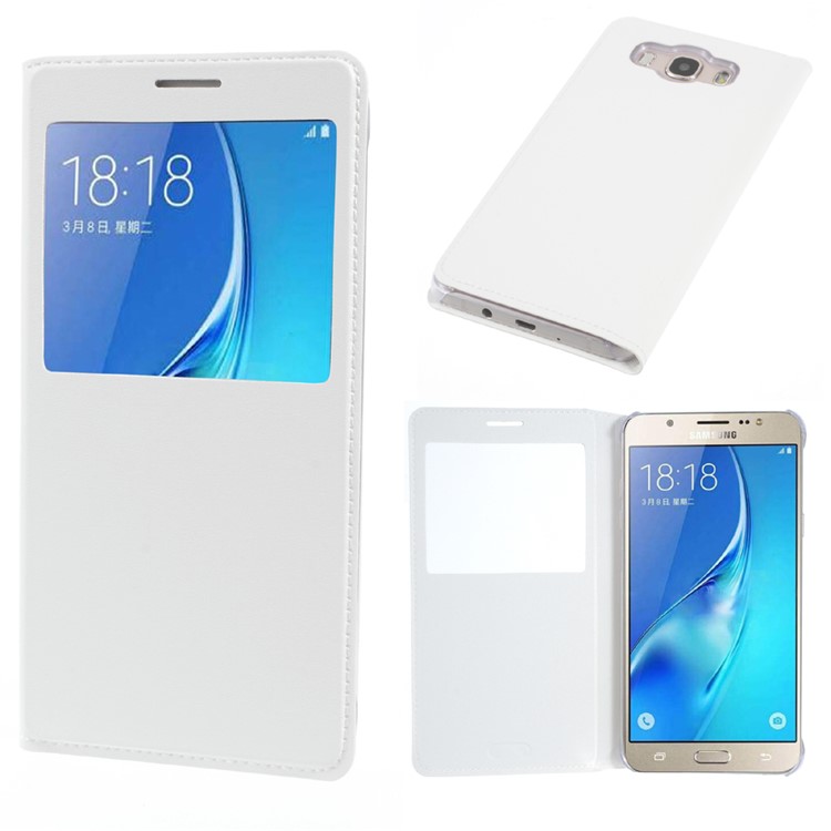 

View Window Leather Case for Samsung Galaxy J7 (2016) - White