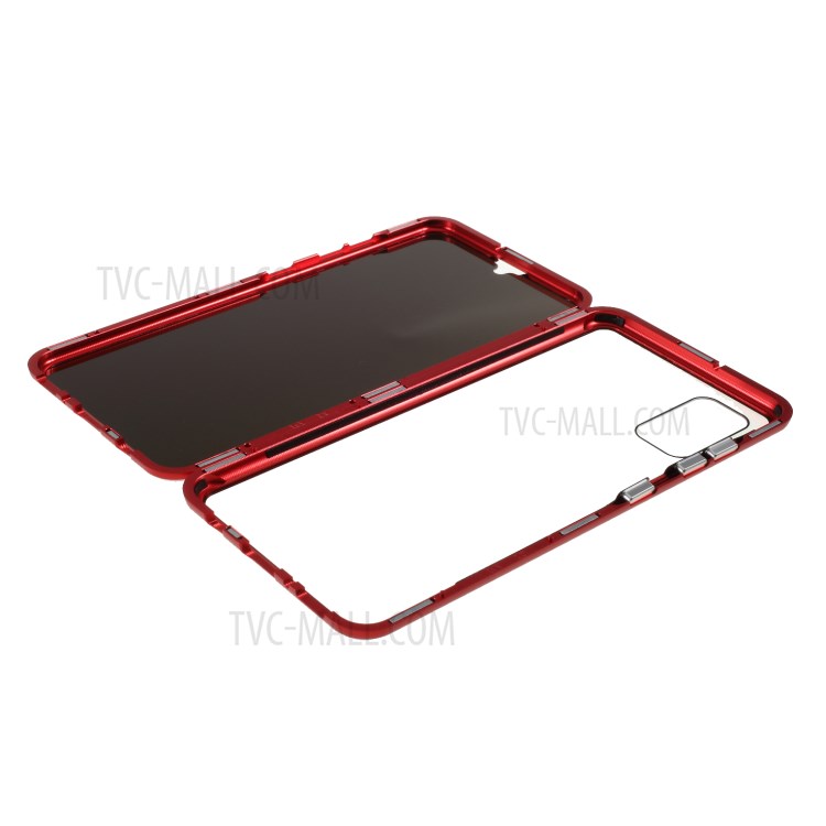 Anti-peep Metal Frame + Tempered Glass All-around Protection Cover for Samsung Galaxy A41 (Global Version) - Red-2