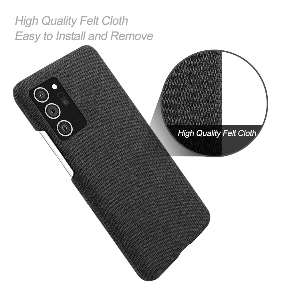 KSQ Cloth + PC Protective Cover for Samsung Galaxy Note20 Ultra/Note20 Ultra 5G- Black-4