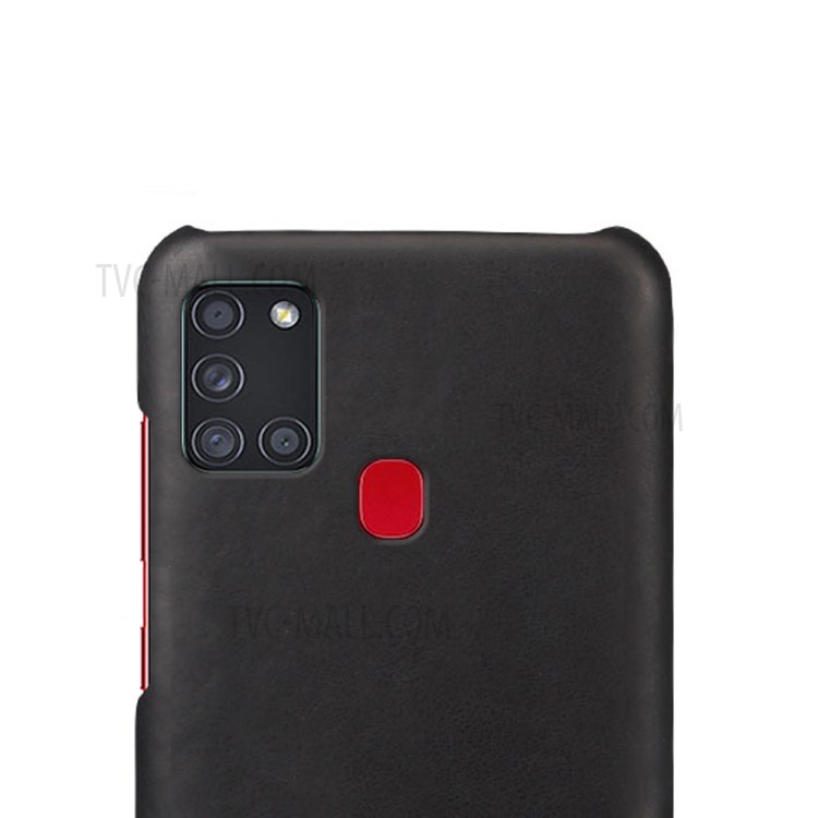 KSQ Crazy Horse PU Leather Coated PC Case for Samsung Galaxy A21s - Black-3