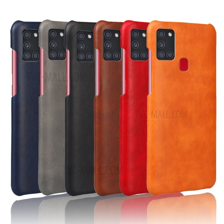 KSQ Crazy Horse PU Leather Coated PC Case for Samsung Galaxy A21s - Black-5