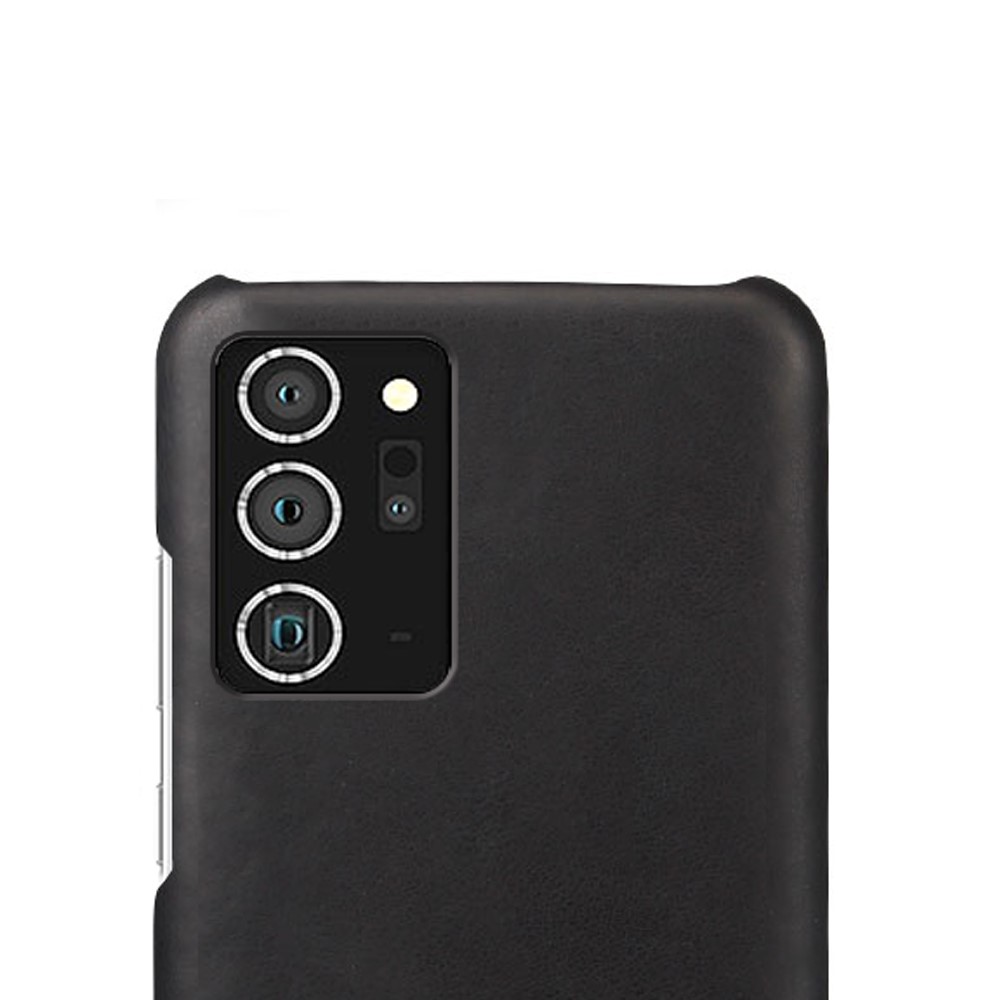 KSQ Crazy Horse Skin PU Leather Coated PC Shell Hard Case for Samsung Galaxy Note 20 - Black-3