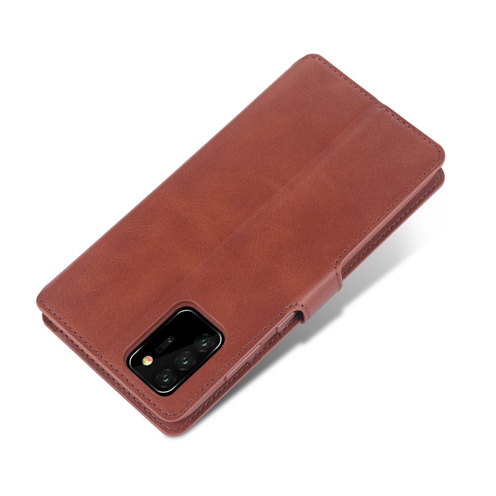 AZNS Leather Wallet Mobile Phone Case Cover for Samsung Galaxy Note 20 - Brown-3