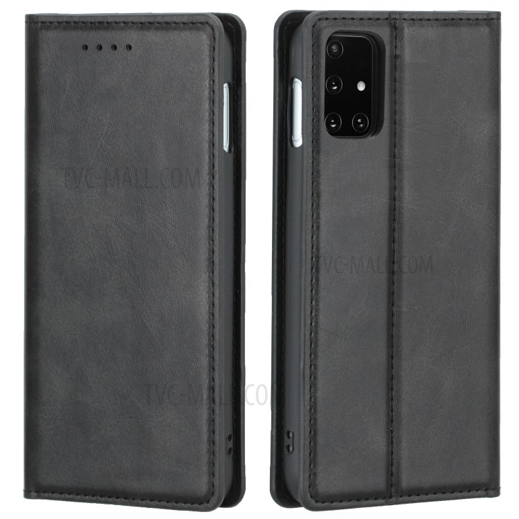 Auto-absorbed Card Holder Stand Leather Case for Samsung Galaxy A71 SM-A715 - Black-5