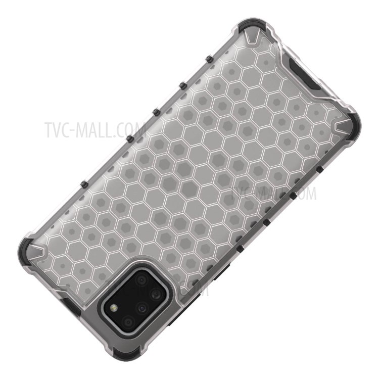 Honeycomb Pattern Shock-proof TPU + PC Hybrid Case Shell for Samsung Galaxy A31 - White-5