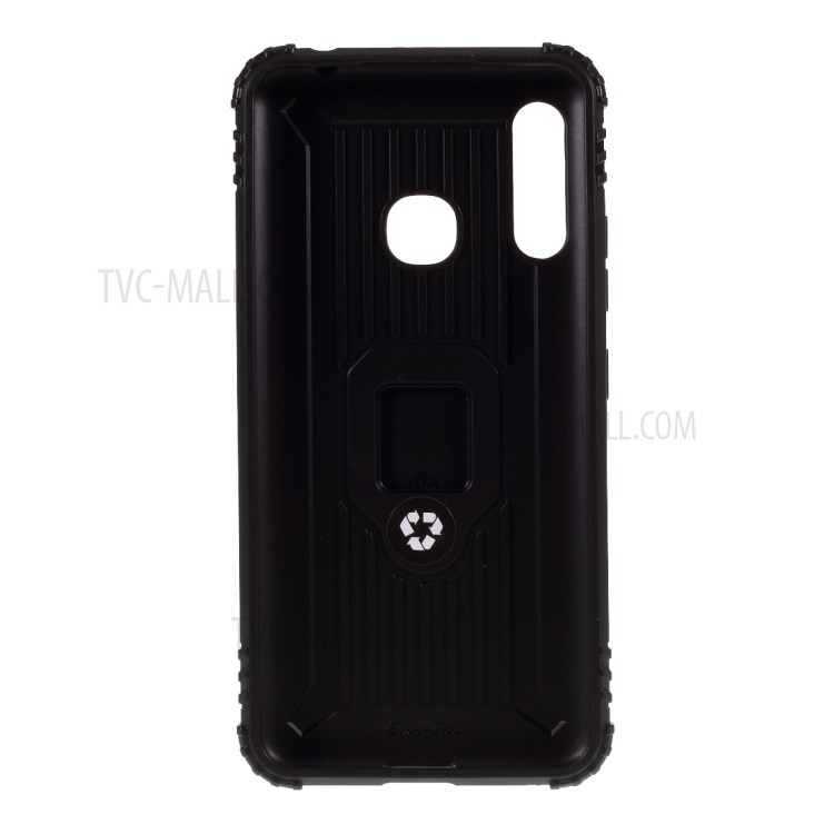 Finger Ring Kickstand Built-in Magnetic Holder Metal Sheet TPU Case for Samsung Galaxy A70e - Black-3