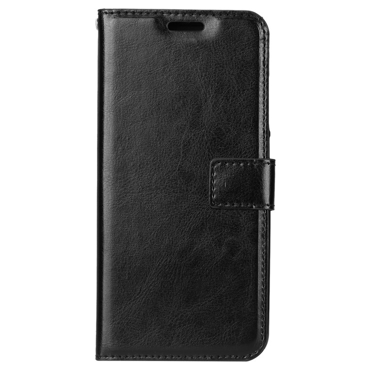 Crazy Horse Skin Magnetic Lederschale Für Samsung Galaxy A20s - Schwarz