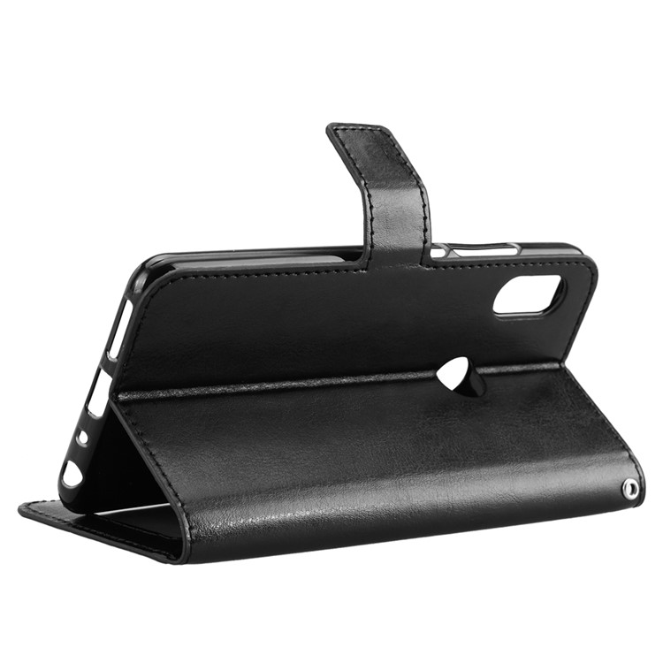 Guscio di Pelle Magnetica Della Pelle di Cavallo Pazzo Per Samsung Galaxy A20s - Nero