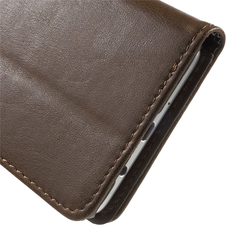 Crazy Horse Wallet Leather Phone Case para Samsung Galaxy J5 (2016) - café-9