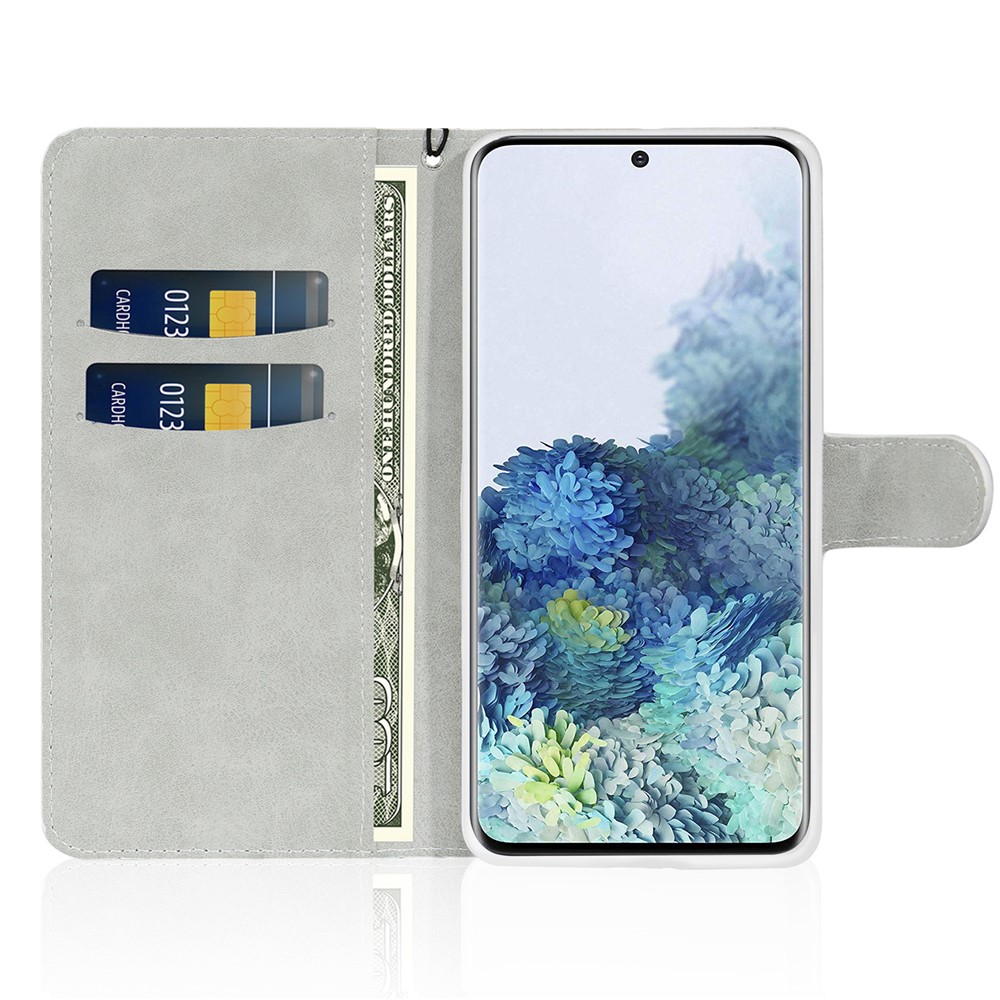 Portefeuille Épissage Poudre Pailleté Couverture En Cuir De Support Pour Samsung Galaxy S20 - Noir-3