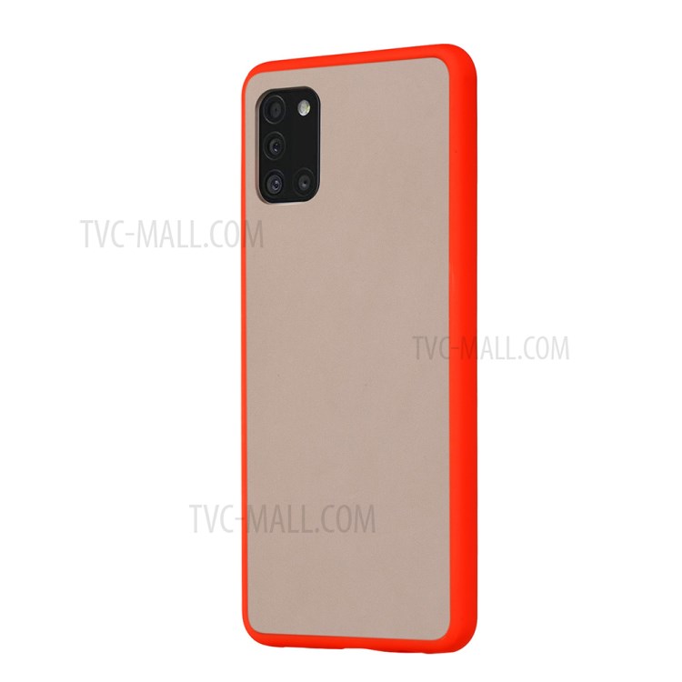 Matte Skin Drop-resistant Cover PC + TPU Combo Phone Case for Samsung Galaxy A31 - Red-2