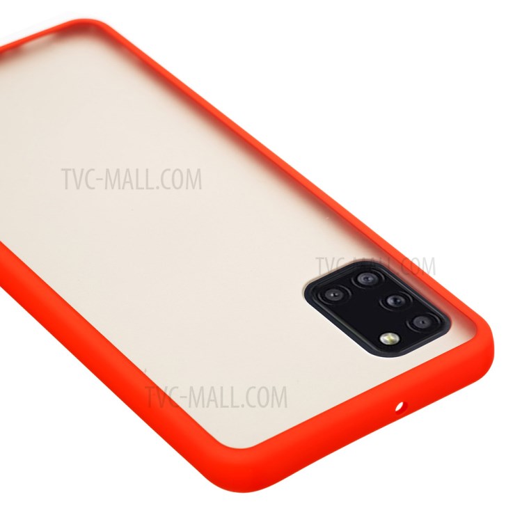 Matte Skin Drop-resistant Cover PC + TPU Combo Phone Case for Samsung Galaxy A31 - Red-5