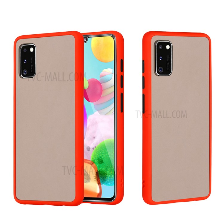 Matte Skin Drop-resistant Cover PC + TPU Hybrid Case for Samsung Galaxy A41 (Global Version) - Red-1