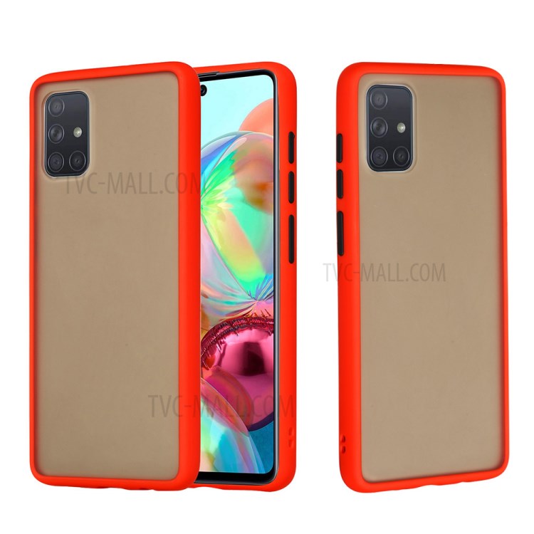 Matte Skin Drop-resistant PC + TPU Unique Cover for Samsung Galaxy A71 SM-A715 - Red-1