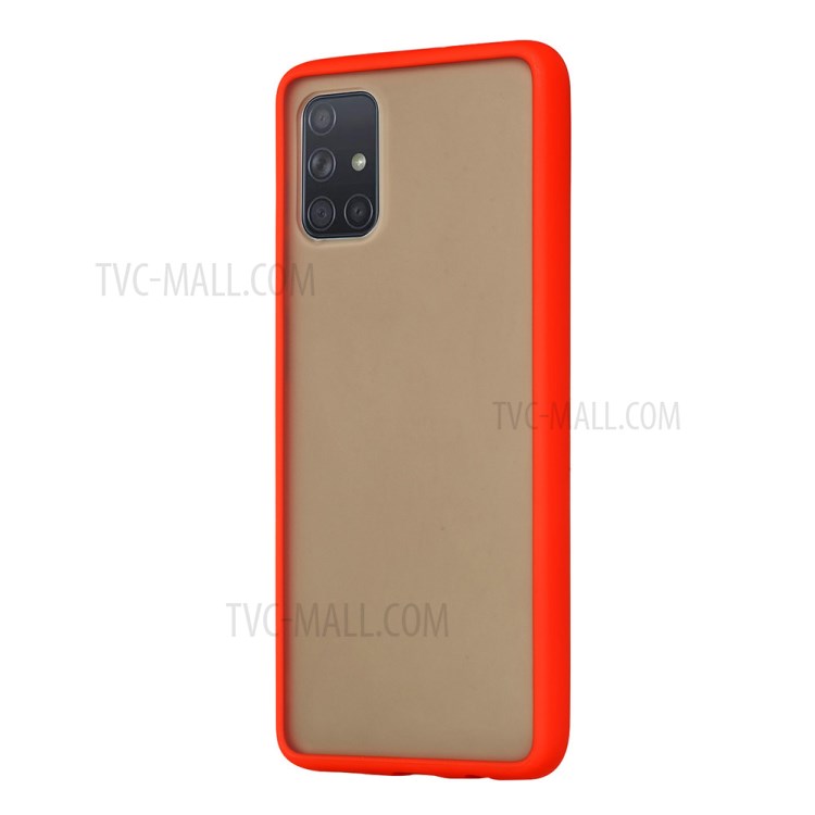 Matte Skin Drop-resistant PC + TPU Unique Cover for Samsung Galaxy A71 SM-A715 - Red-2