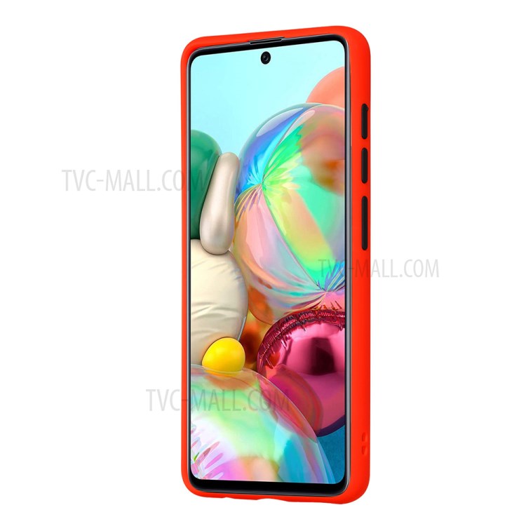 Matte Skin Drop-resistant PC + TPU Unique Cover for Samsung Galaxy A71 SM-A715 - Red-3