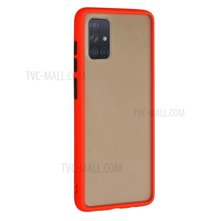 Matte Skin Drop-resistant PC + TPU Unique Cover for Samsung Galaxy A71 SM-A715 - Red-4