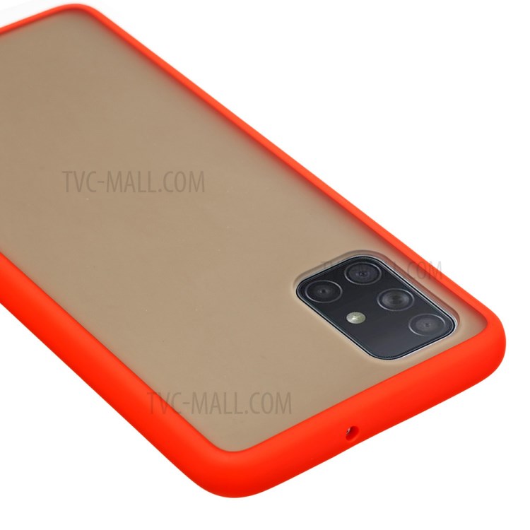 Matte Skin Drop-resistant PC + TPU Unique Cover for Samsung Galaxy A71 SM-A715 - Red-5