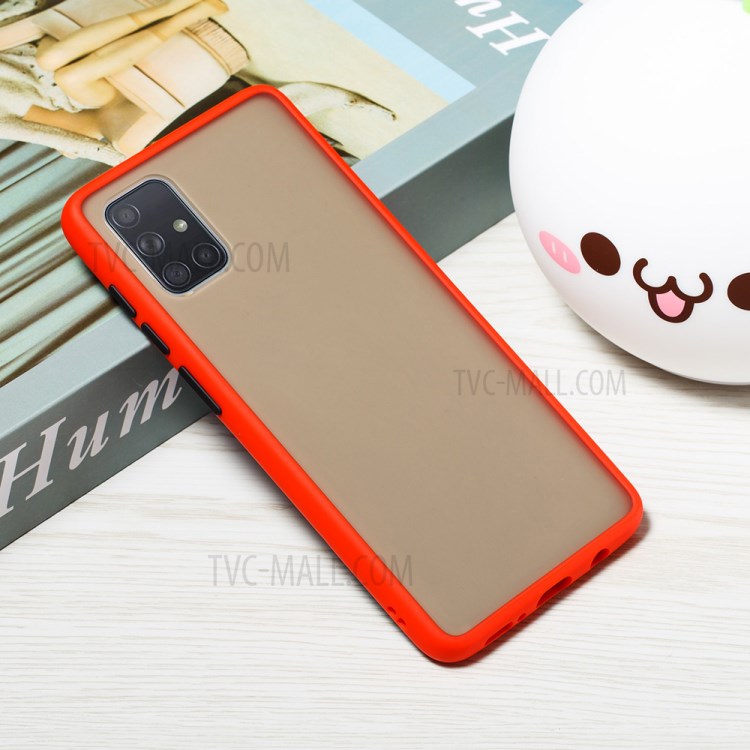 Matte Skin Drop-resistant PC + TPU Unique Cover for Samsung Galaxy A71 SM-A715 - Red-7