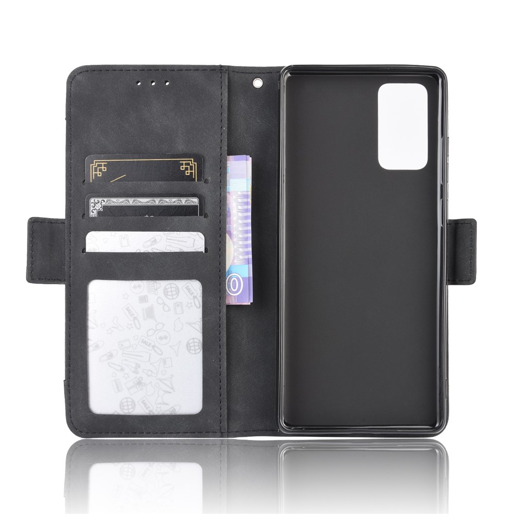 Multiple Card Slots Wallet Leather Phone Cover for Samsung Galaxy Note 20 - Black-6