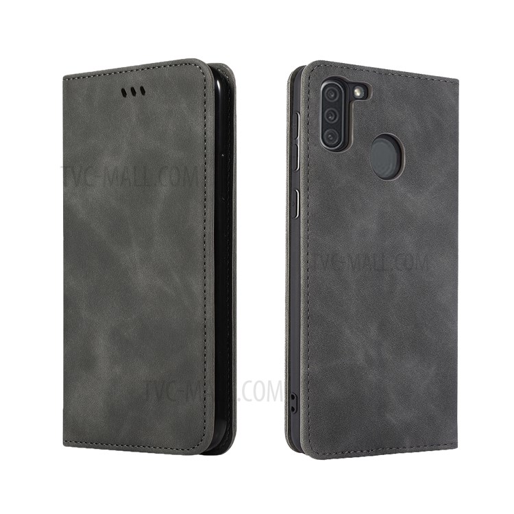 Auto-absorbed Business Style PU Leather Shell for Samsung Galaxy A11 - Black-2