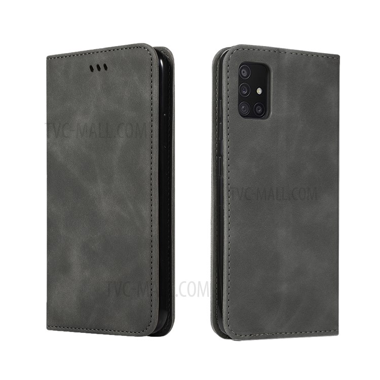 Auto-absorbed Business Style PU Leather Cover for Samsung Galaxy A71 5G SM-A716 - Black-2