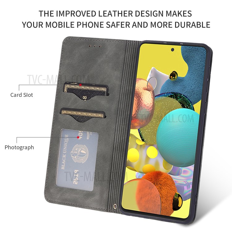 Auto-absorbed Business Style PU Leather Cover for Samsung Galaxy A71 5G SM-A716 - Black-3
