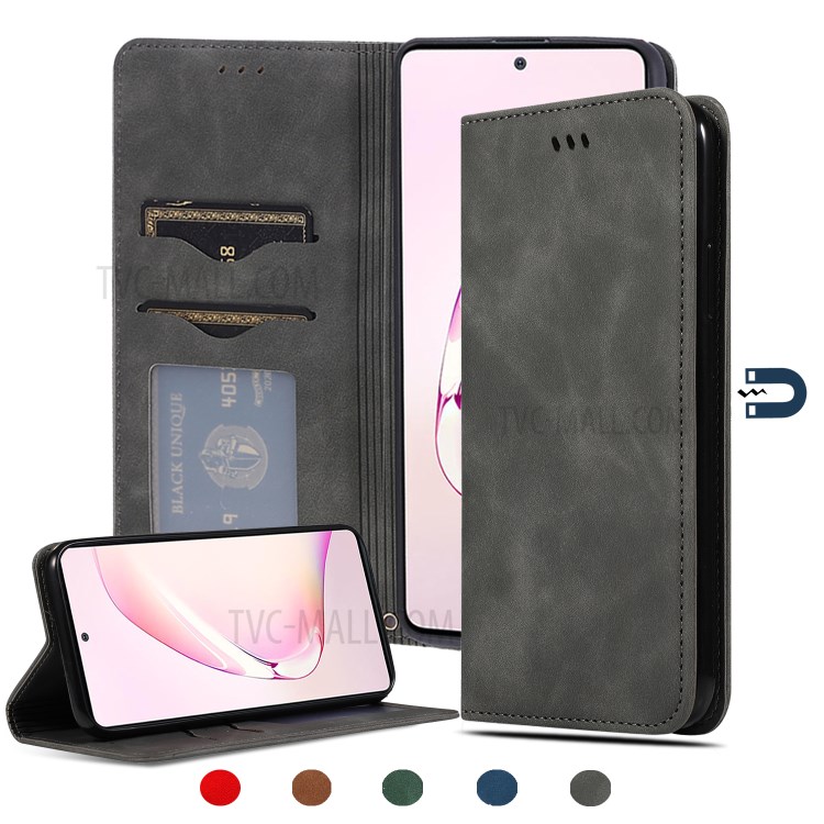 Auto-absorbed Business Style PU Leather Cover for Samsung Galaxy A81/Note 10 Lite/M60s - Black-1