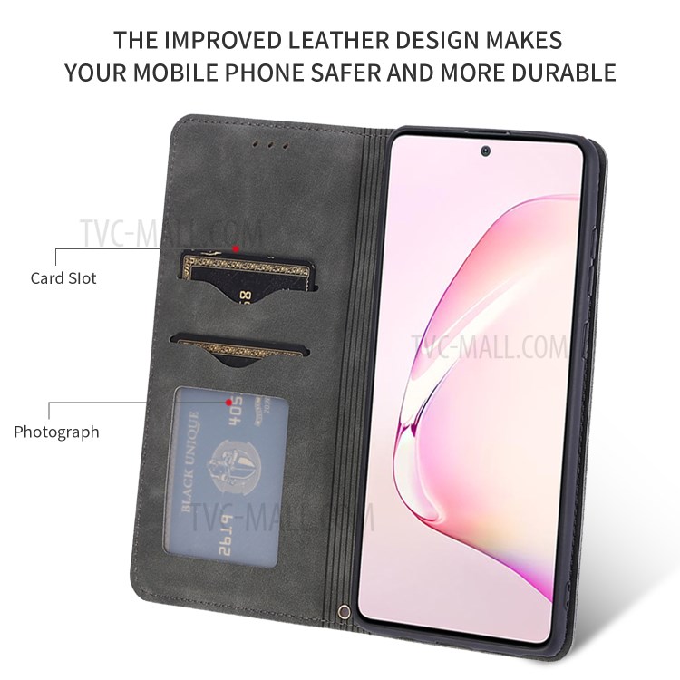 Auto-absorbed Business Style PU Leather Cover for Samsung Galaxy A81/Note 10 Lite/M60s - Black-3