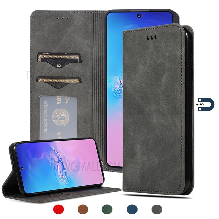 Auto-absorbed Business Style PU Leather Shell for Samsung Galaxy A91/S10 Lite/M80s - Black-1