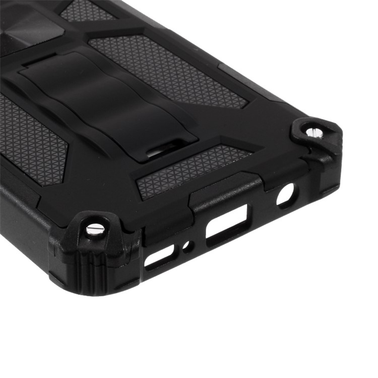 Kickstand Armor Dropproof Shell PC TPU Shell with Magnetic Metal Sheet for Samsung Galaxy A51 5G SM-A516 - Black-5